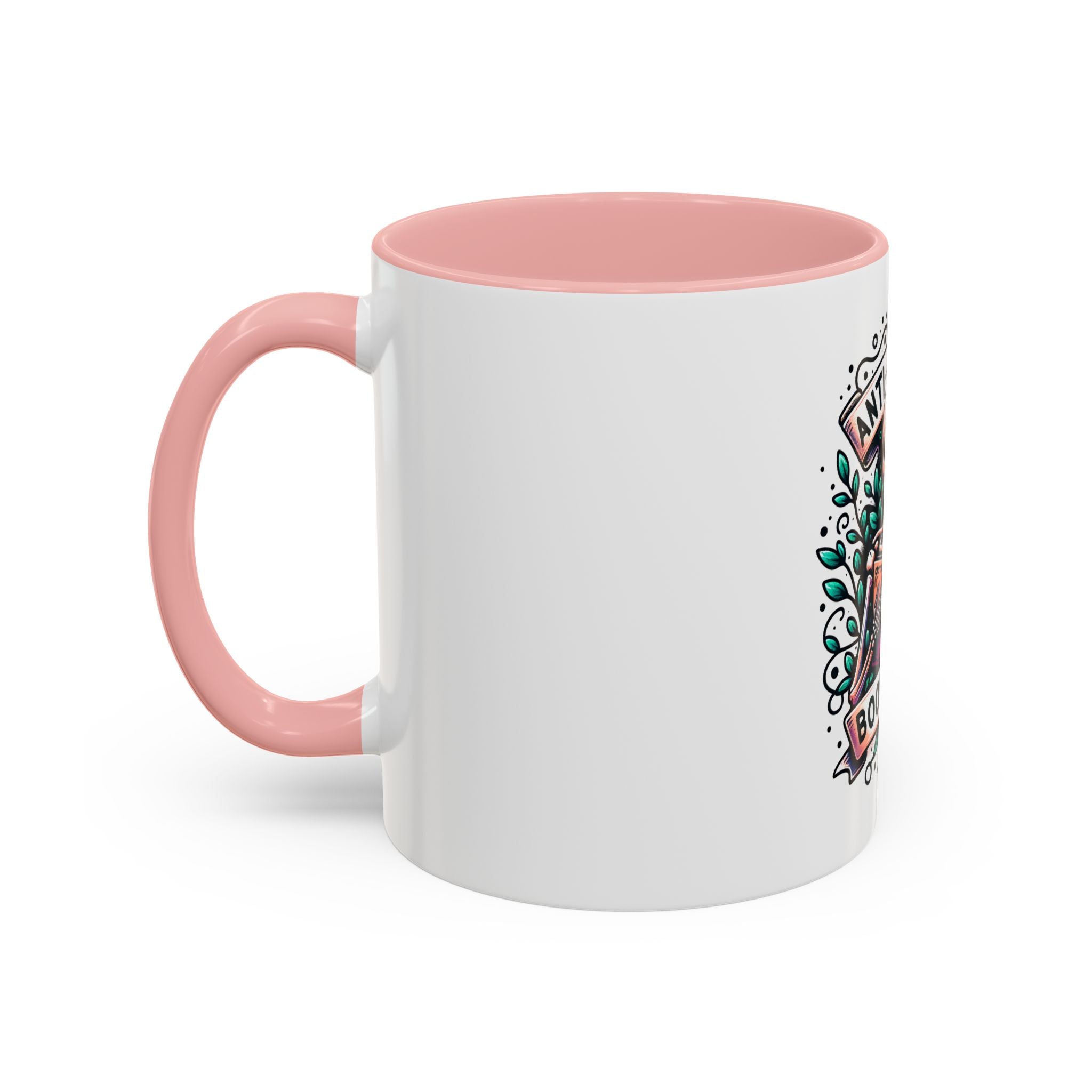 Accent Mug — "Anti-Social Book Club" Skull & Book Coffee Mug (11/15oz)