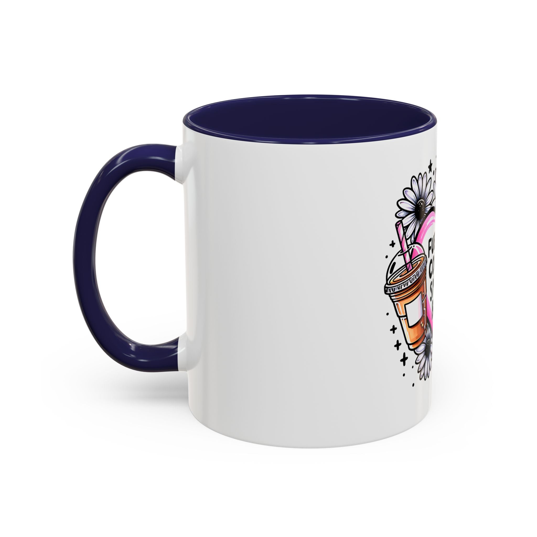 Fueled by Coffee & Smutty Books Mug — Floral Heart Coffee Cup (11/15oz)