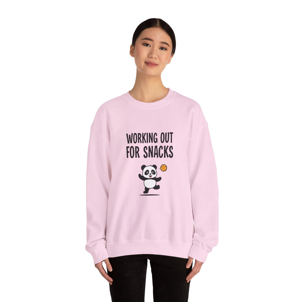 Sweatshirt — "Working Out for Snacks" Cute Panda Crewneck