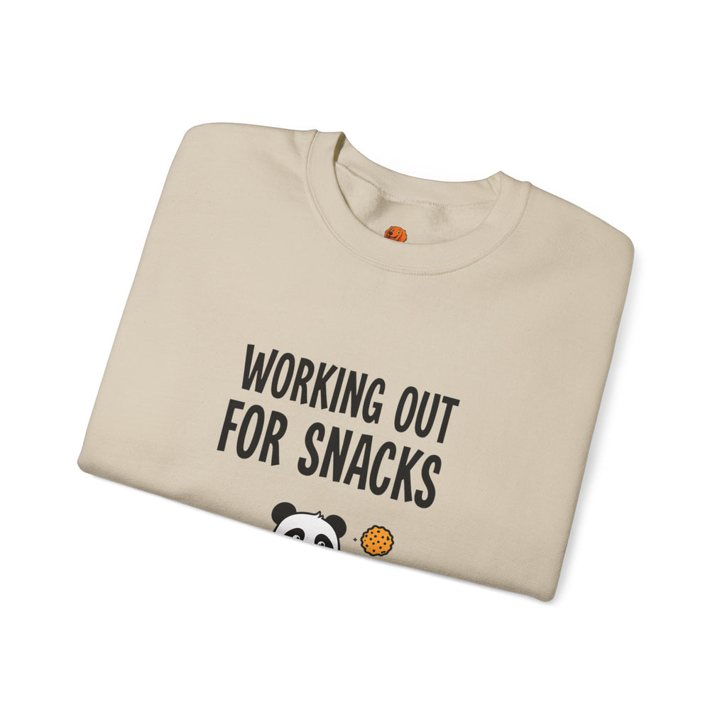 Sweatshirt — "Working Out for Snacks" Cute Panda Crewneck