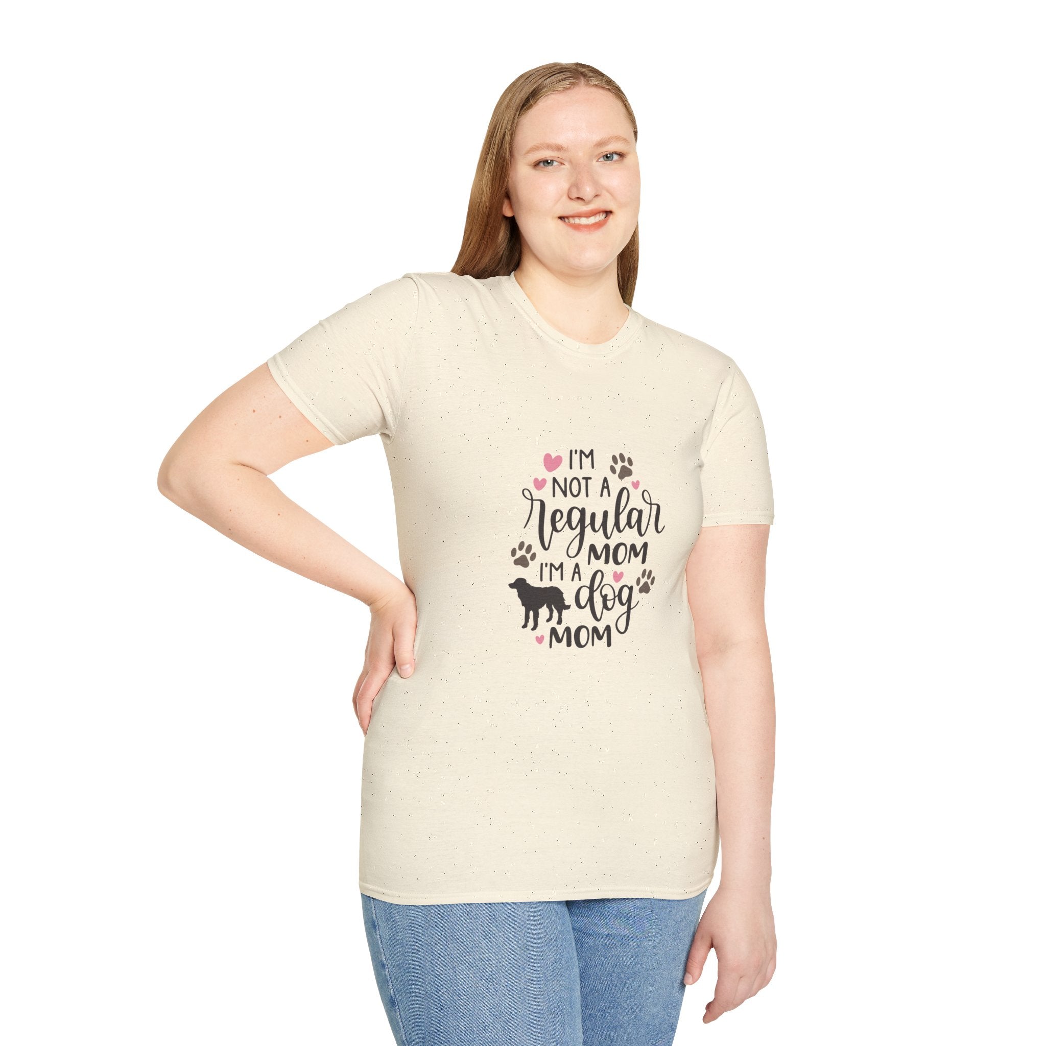Dog Mom T-Shirt – "I’m Not a Regular Mom, I’m a Dog Mom" Paw Print Tee