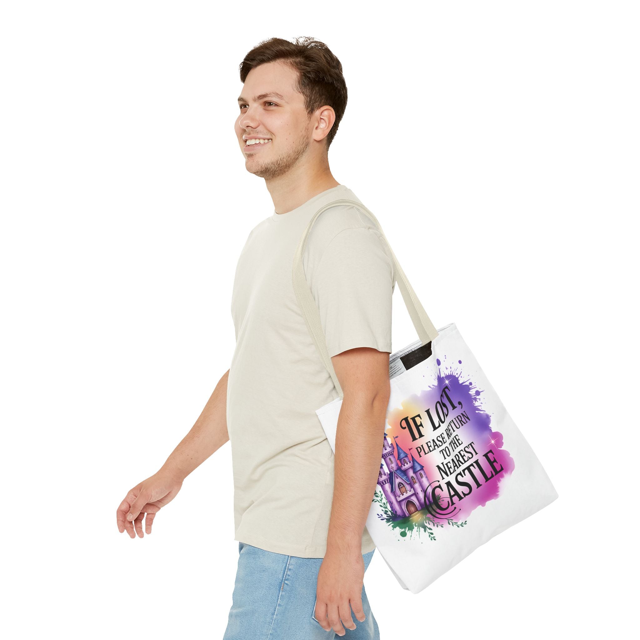 Castle Quote Tote Bag – "If Lost Please Return to the Nearest Castle"