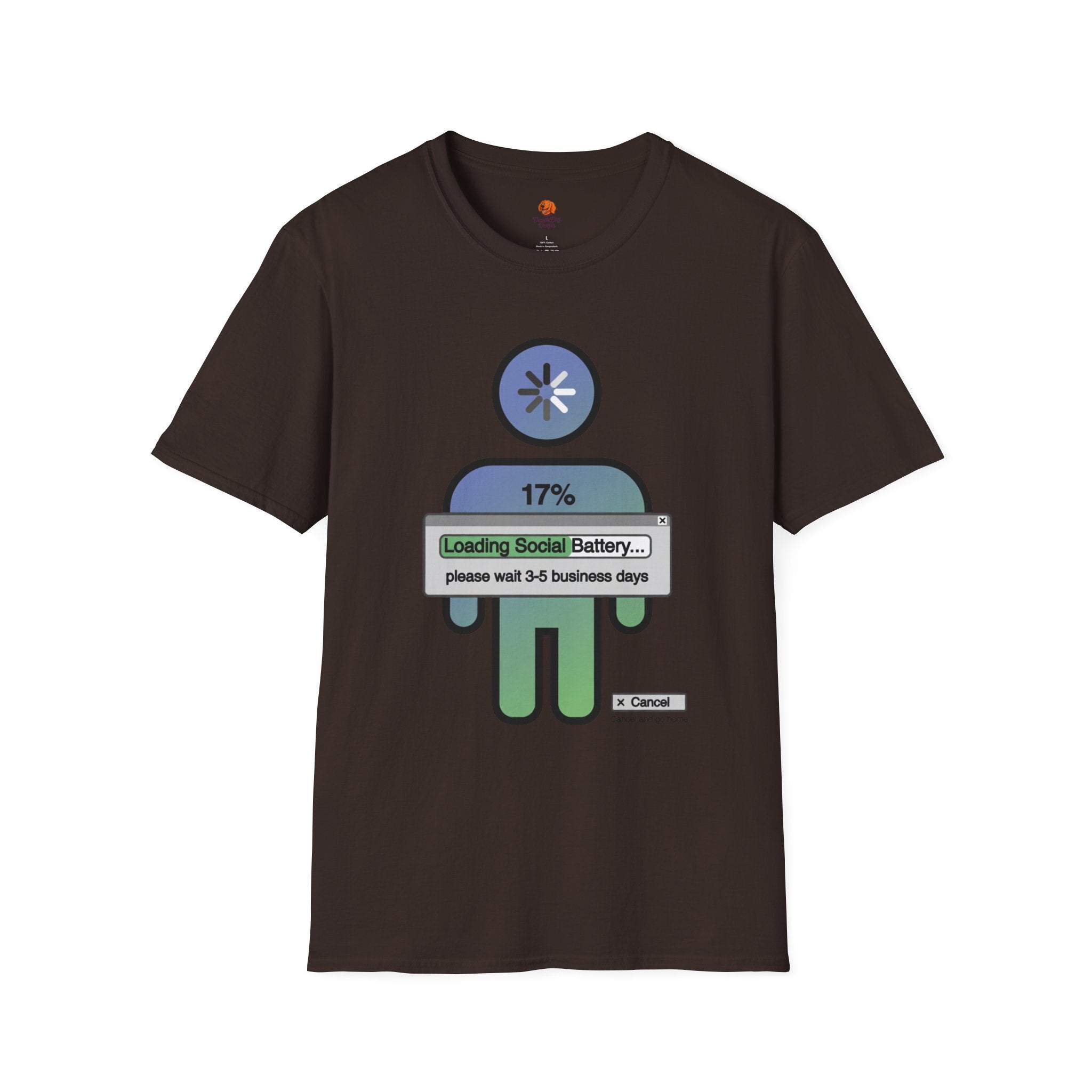T‑Shirt — "Loading Social Battery 17%" Recovery Graphic Tee