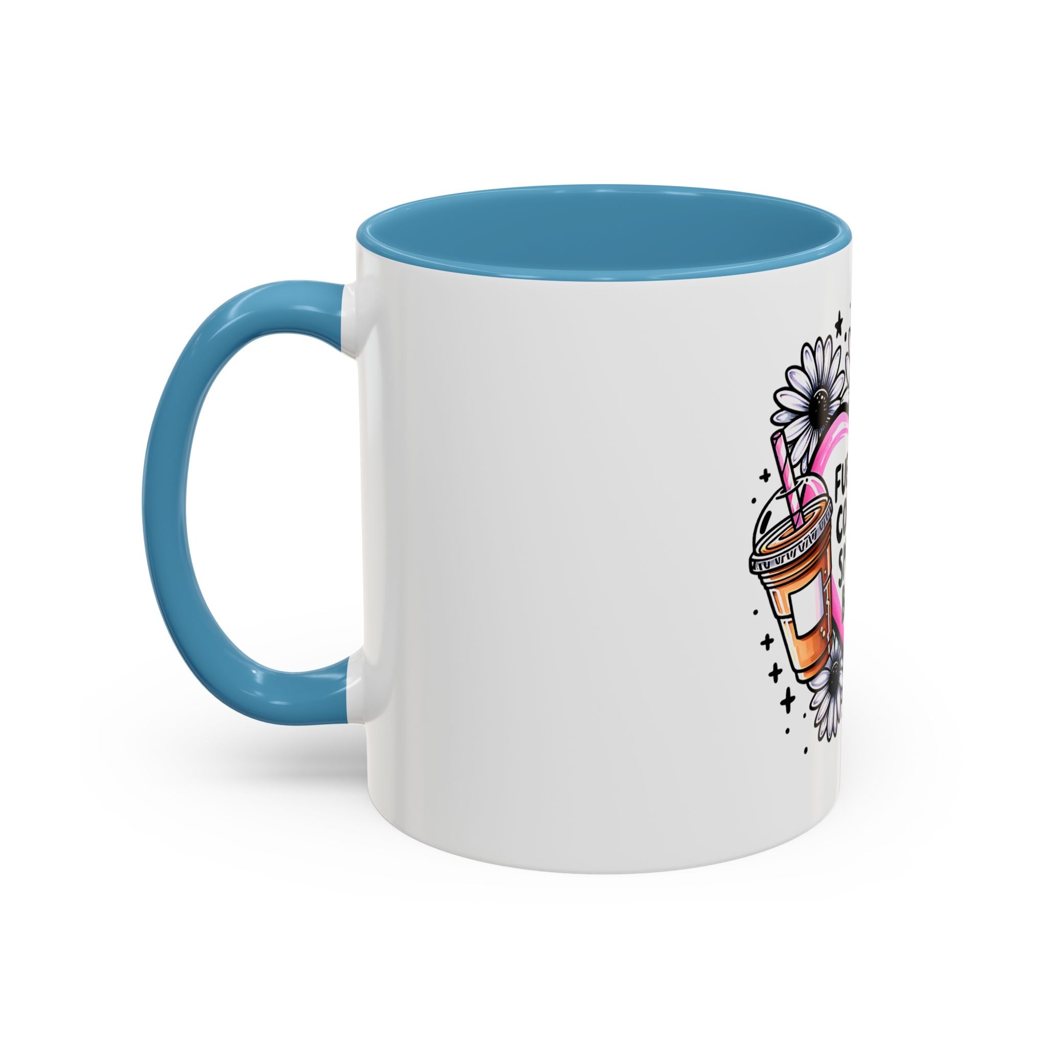 Fueled by Coffee & Smutty Books Mug — Floral Heart Coffee Cup (11/15oz)