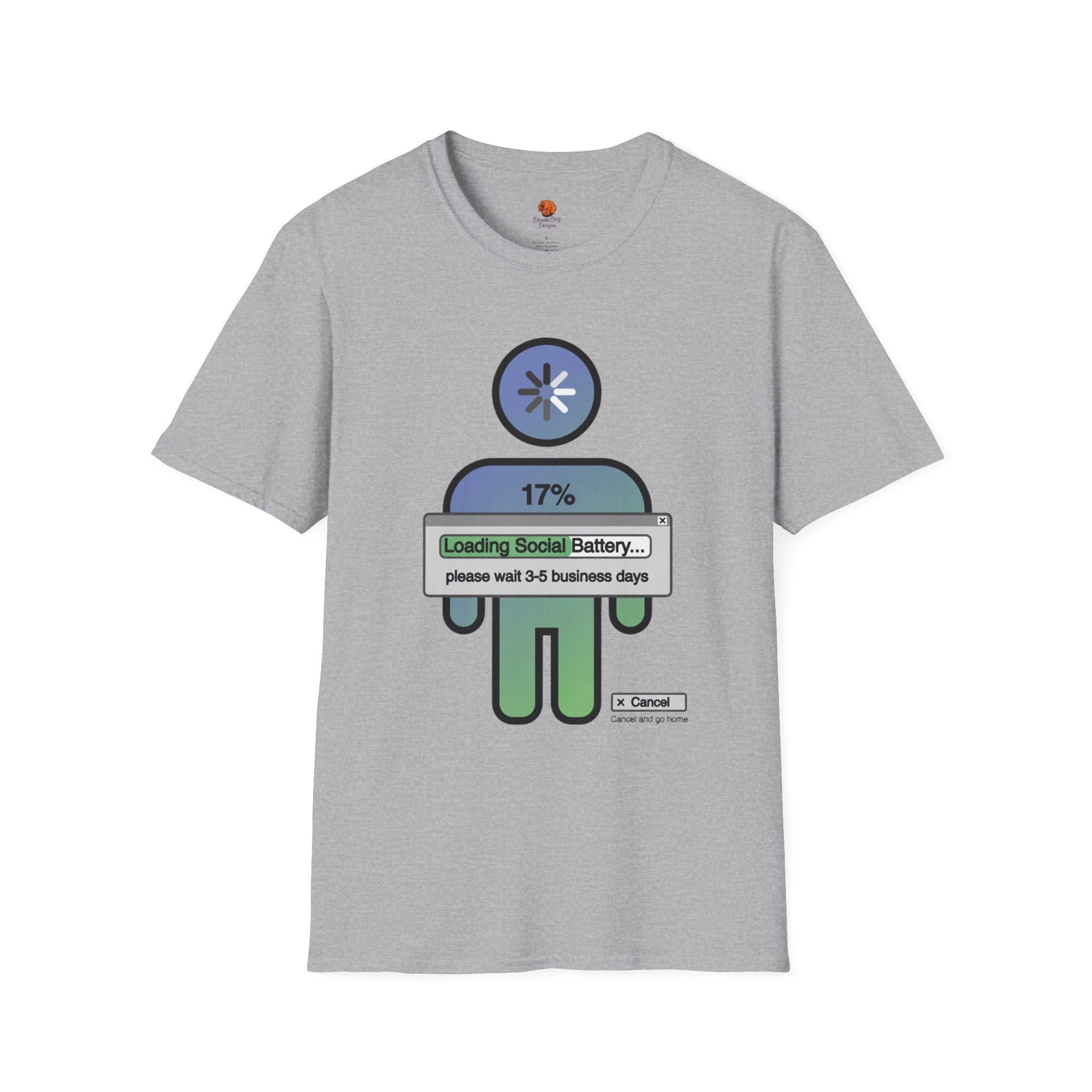 T‑Shirt — "Loading Social Battery 17%" Recovery Graphic Tee