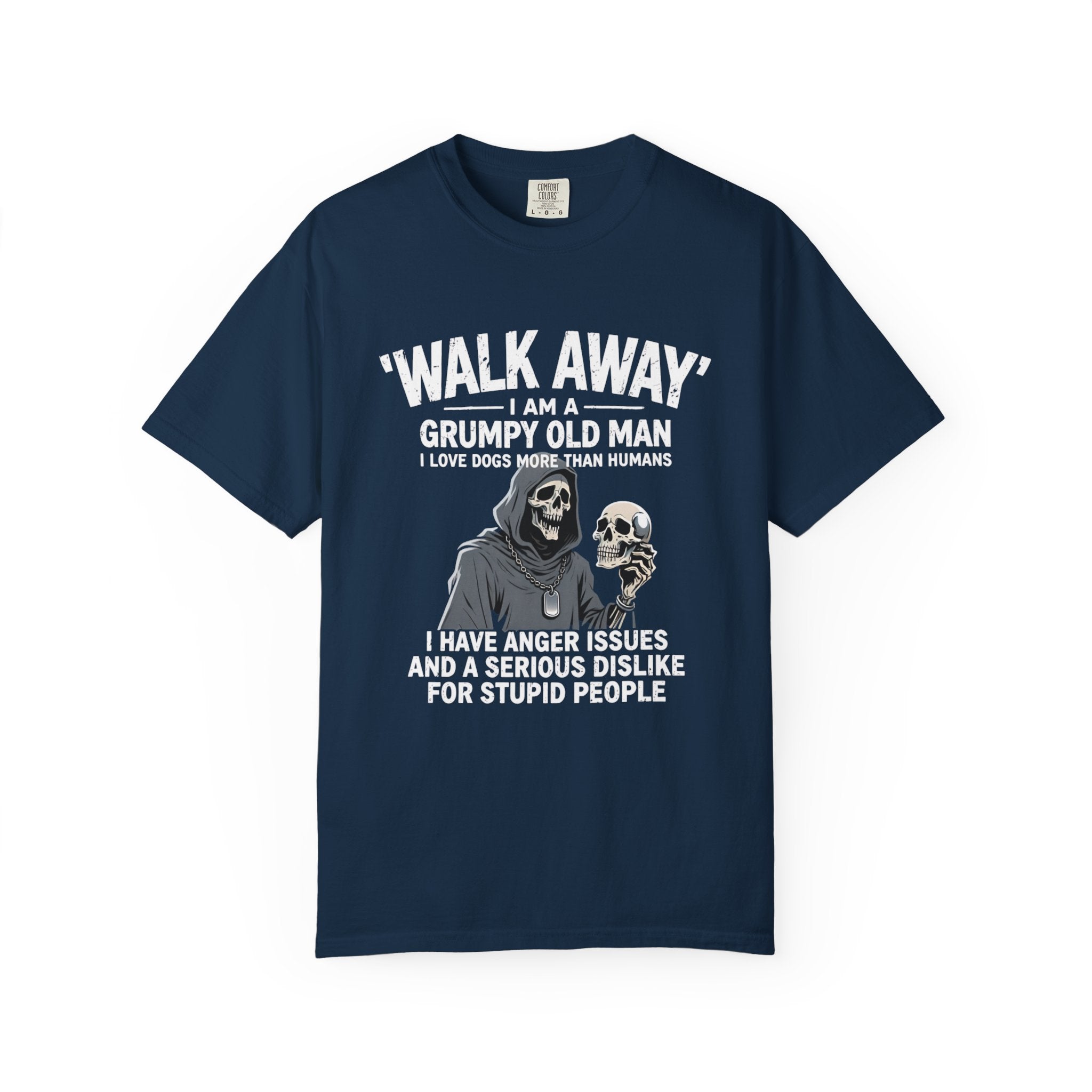 Grumpy Old Man T‑Shirt — “Walk Away I Am A Grumpy Old Man” Funny Skull Tee