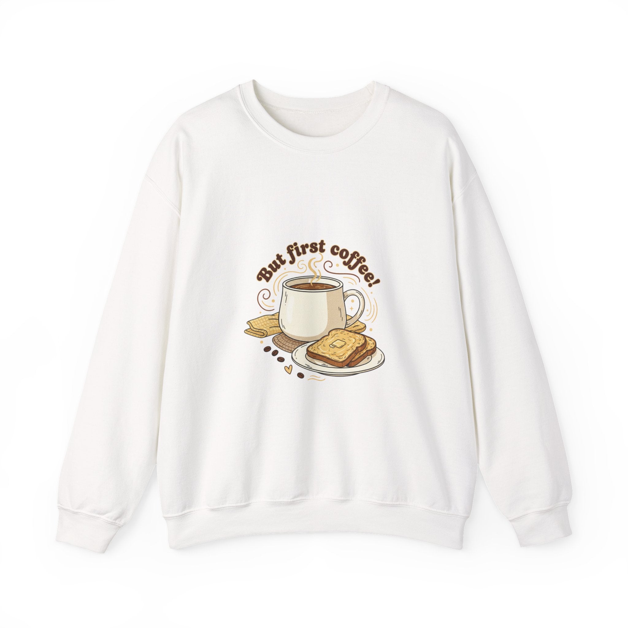 But First Coffee sweatshirt | butter toast graphics, kawaii kitchen, coffee pun