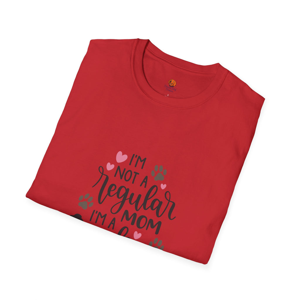 Dog Mom T-Shirt – "I’m Not a Regular Mom, I’m a Dog Mom" Paw Print Tee