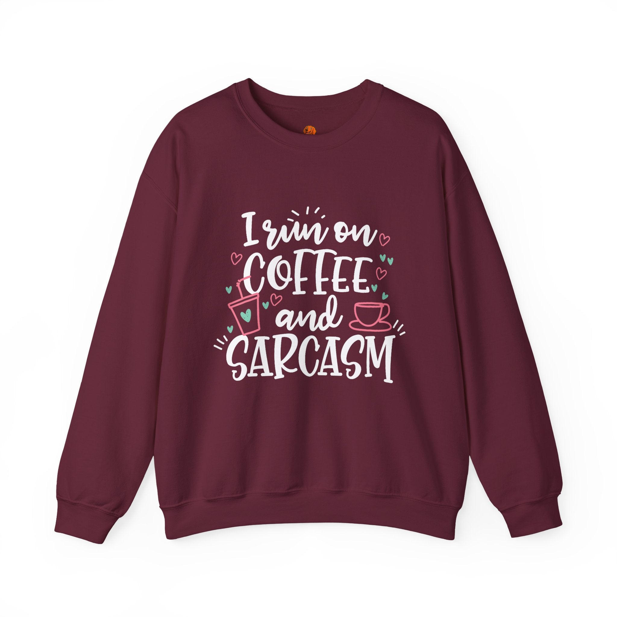 Coffee and Sarcasm Sweatshirt — "I Run on Coffee and Sarcasm" Crewneck