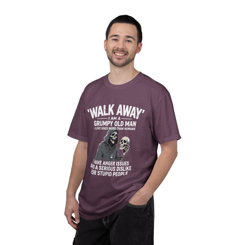 Grumpy Old Man T‑Shirt — “Walk Away I Am A Grumpy Old Man” Funny Skull Tee