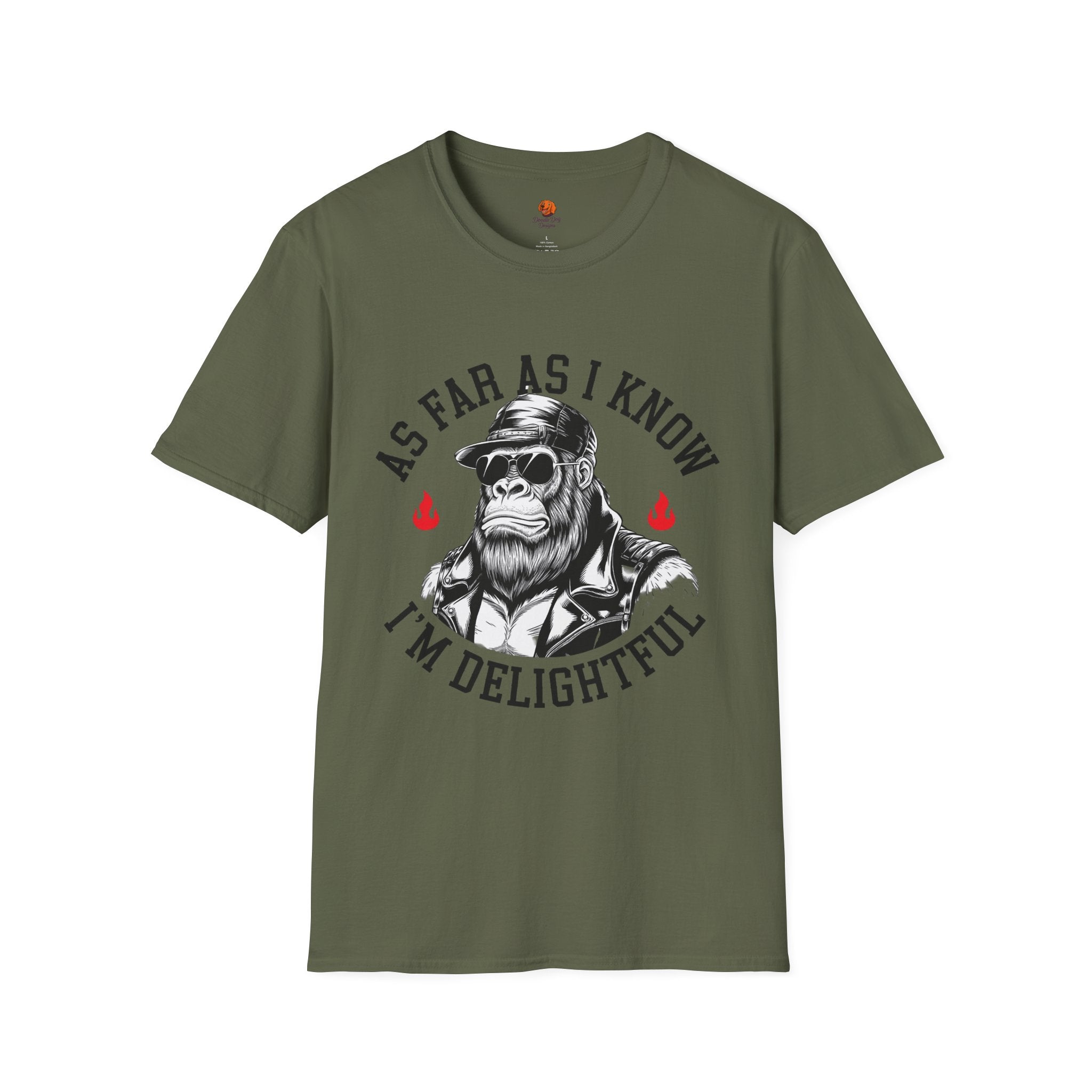 Delightful Ape Graphic T-Shirt — "As Far As I Know I'm Delightful" Vintage Monkey Tee