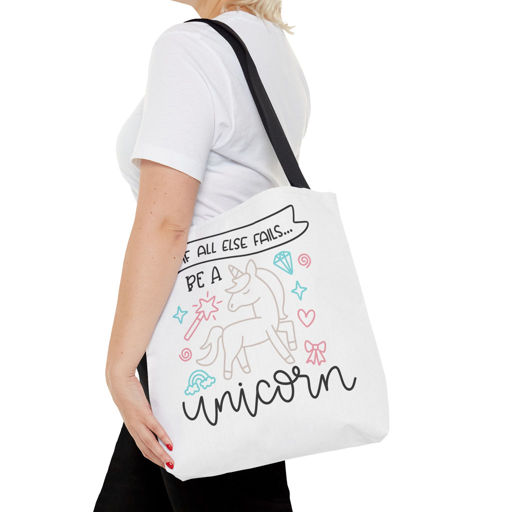 Unicorn Tote Bag — "If All Else Fails... Be a Unicorn" Cute Pastel Shopper