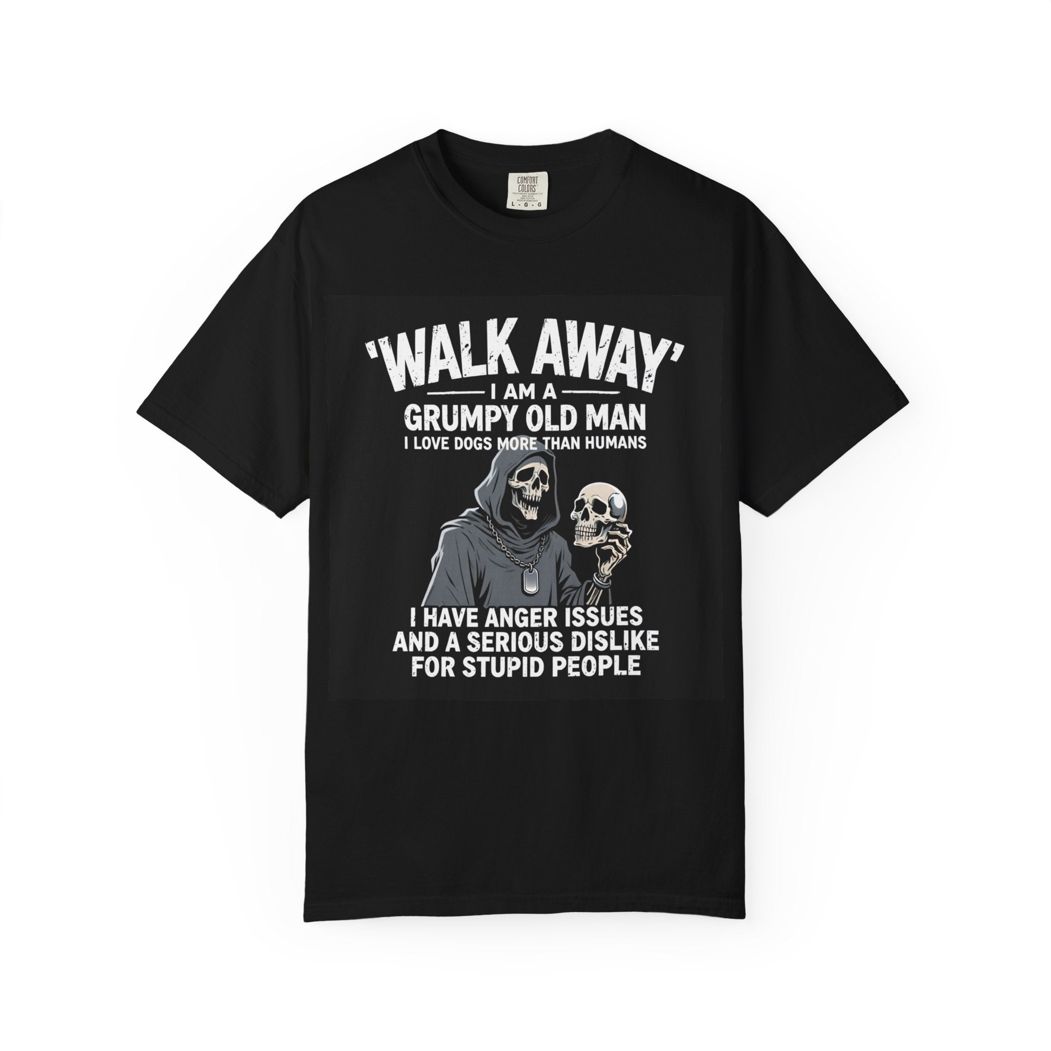 Grumpy Old Man T‑Shirt — “Walk Away I Am A Grumpy Old Man” Funny Skull Tee