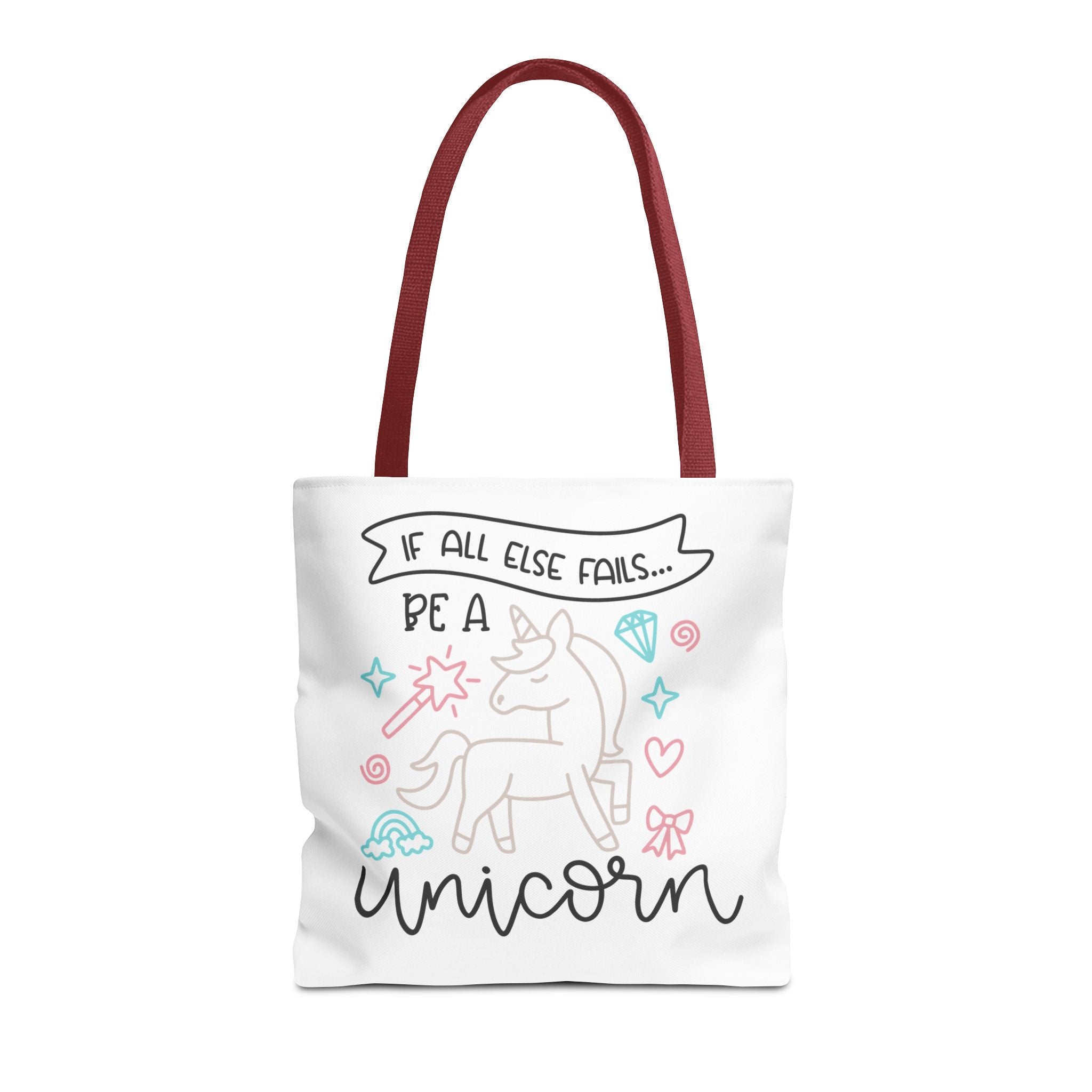 Unicorn Tote Bag — "If All Else Fails... Be a Unicorn" Cute Pastel Shopper