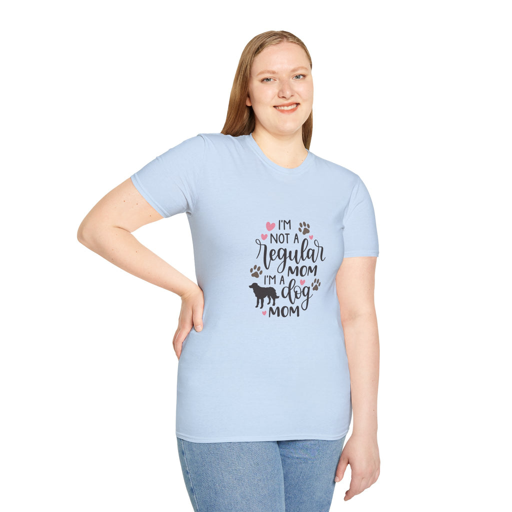 Dog Mom T-Shirt – "I’m Not a Regular Mom, I’m a Dog Mom" Paw Print Tee