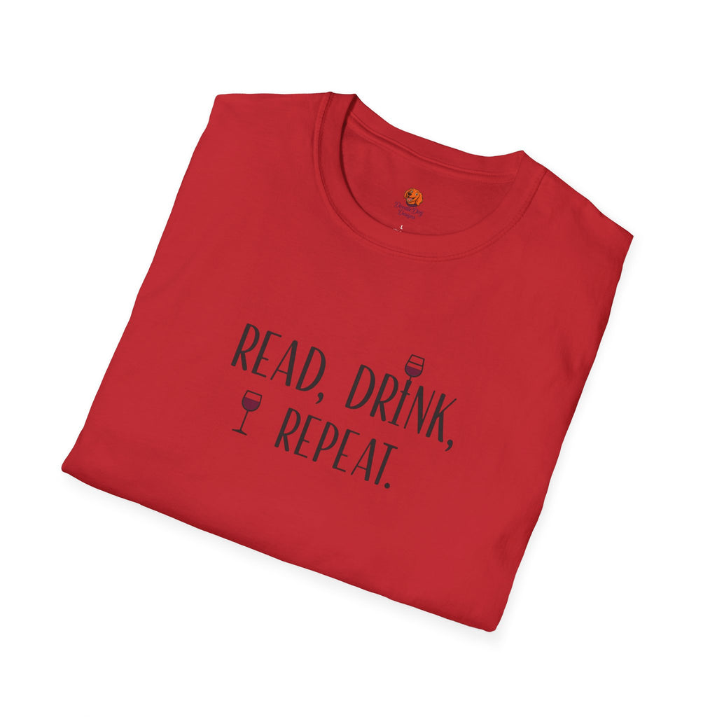 Read, Drink, Repeat T-Shirt — Wine & Book Lover Graphic Tee