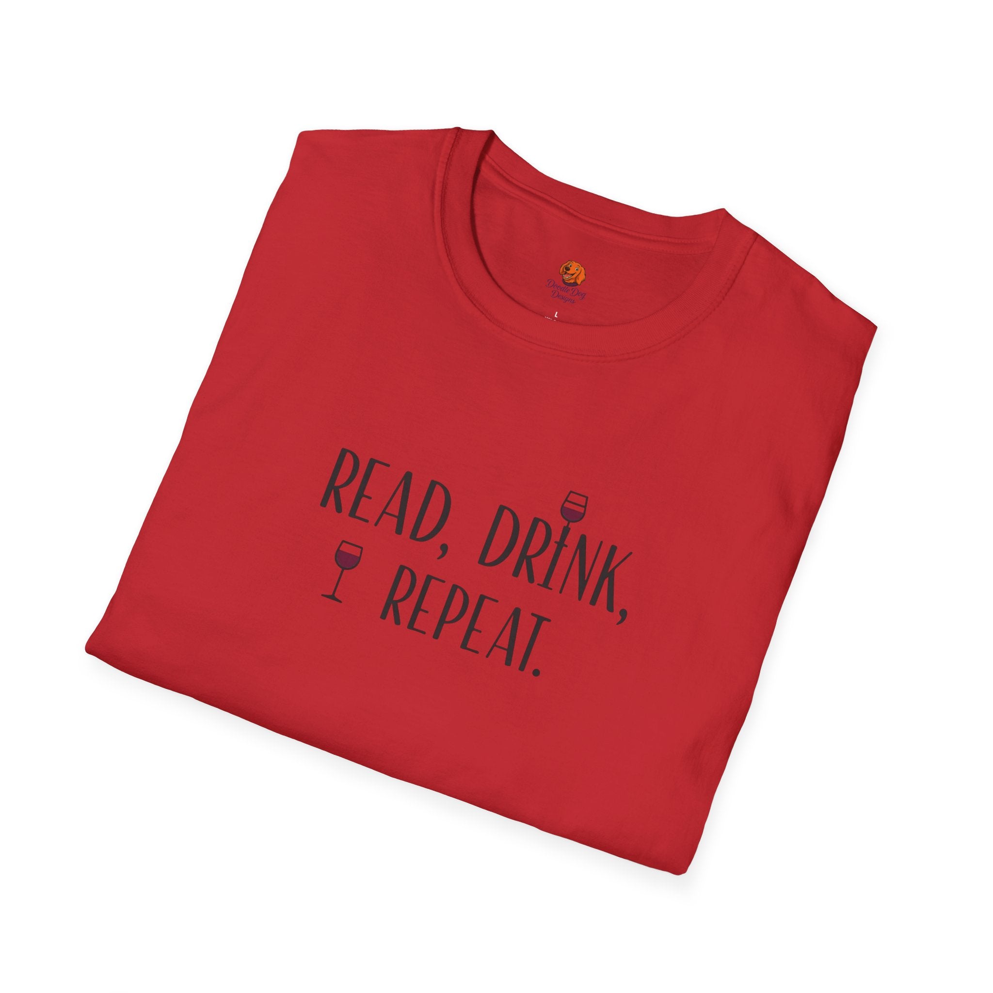 Read, Drink, Repeat T-Shirt — Wine & Book Lover Graphic Tee