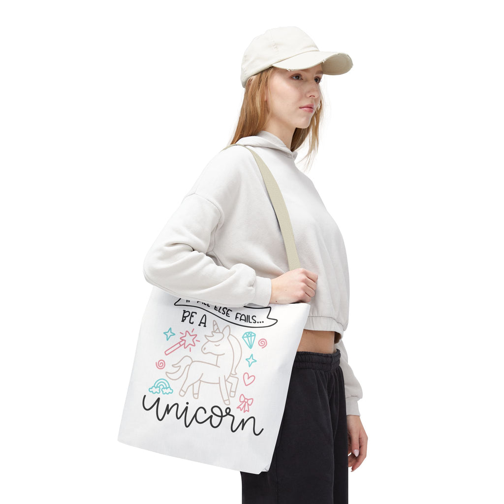 Unicorn Tote Bag — "If All Else Fails... Be a Unicorn" Cute Pastel Shopper