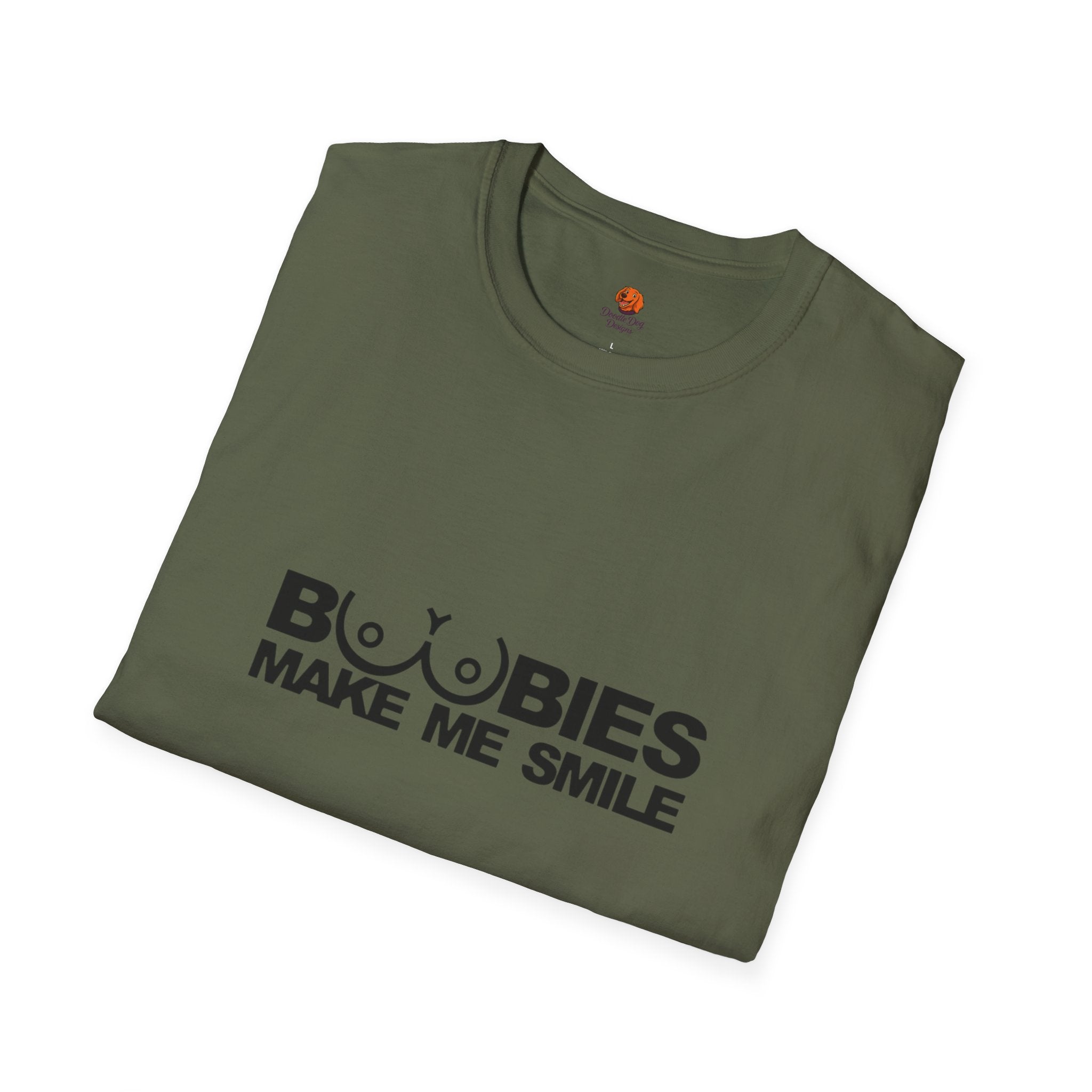 T-Shirt — "Boobies Make Me Smile" Funny Graphic Tee
