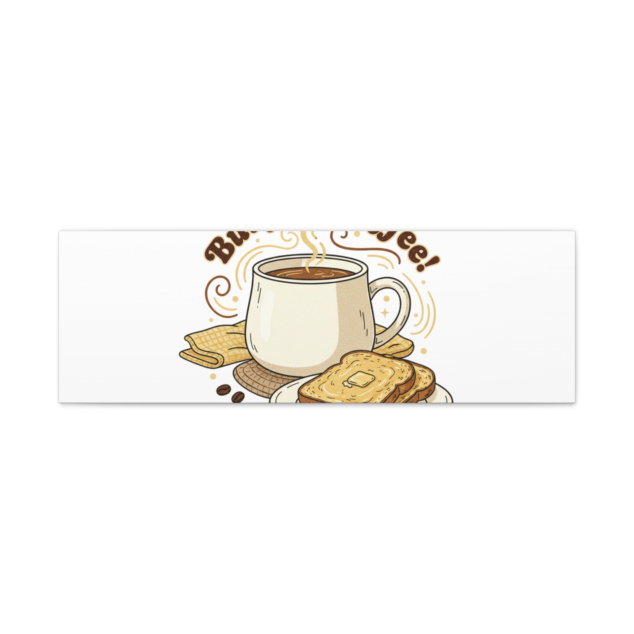 But First Coffee! Canvas, cafe-inspired breakfast art, kawaii kitchen decor