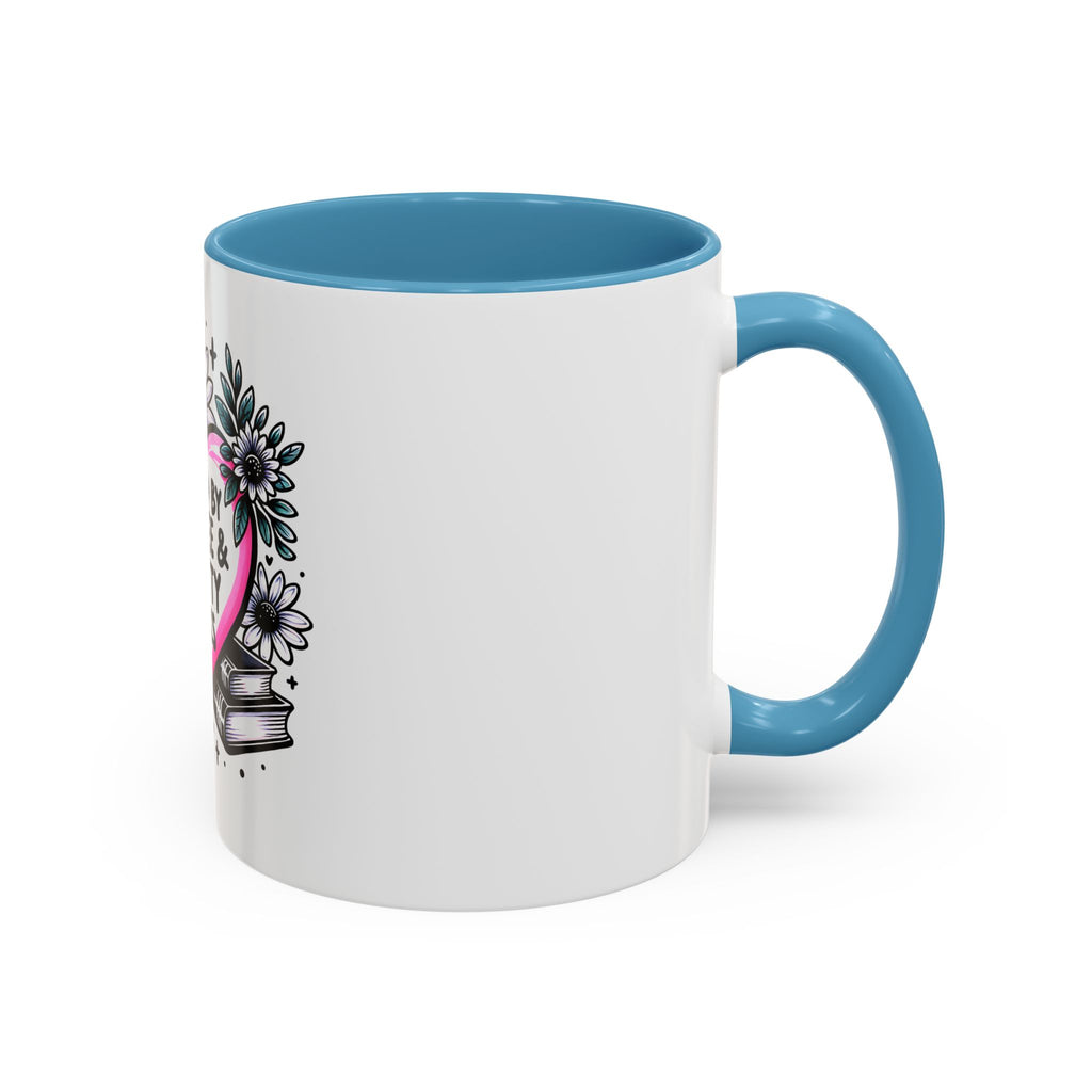 Fueled by Coffee & Smutty Books Mug — Floral Heart Coffee Cup (11/15oz)
