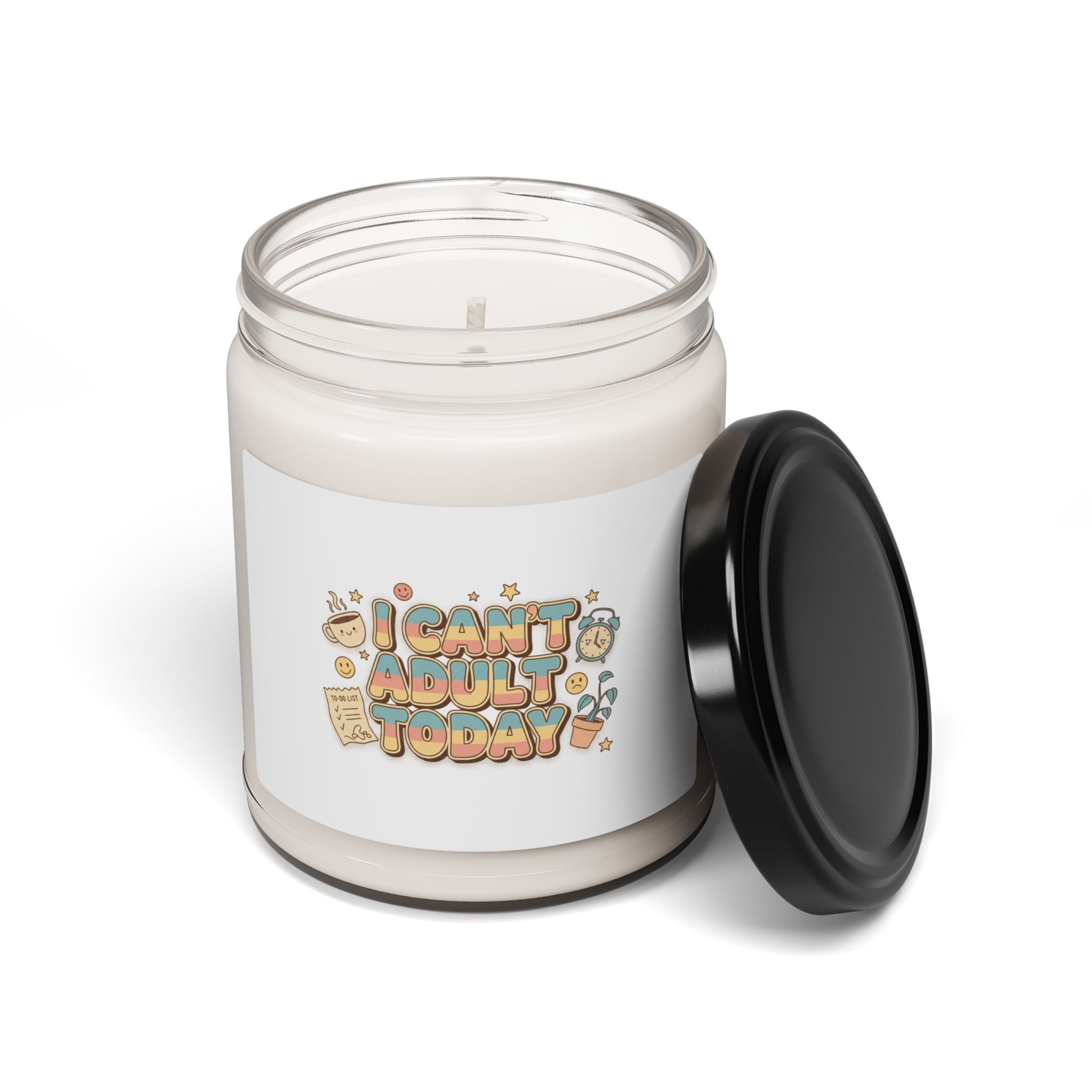 I Can't Adult Today Candle, Soy Wax Jar | Low-Stakes Humor, Self-Deprecating