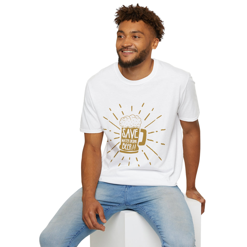 Save Water, Drink Beer T-Shirt — Funny Beer Mug Graphic Tee for Beer Lovers