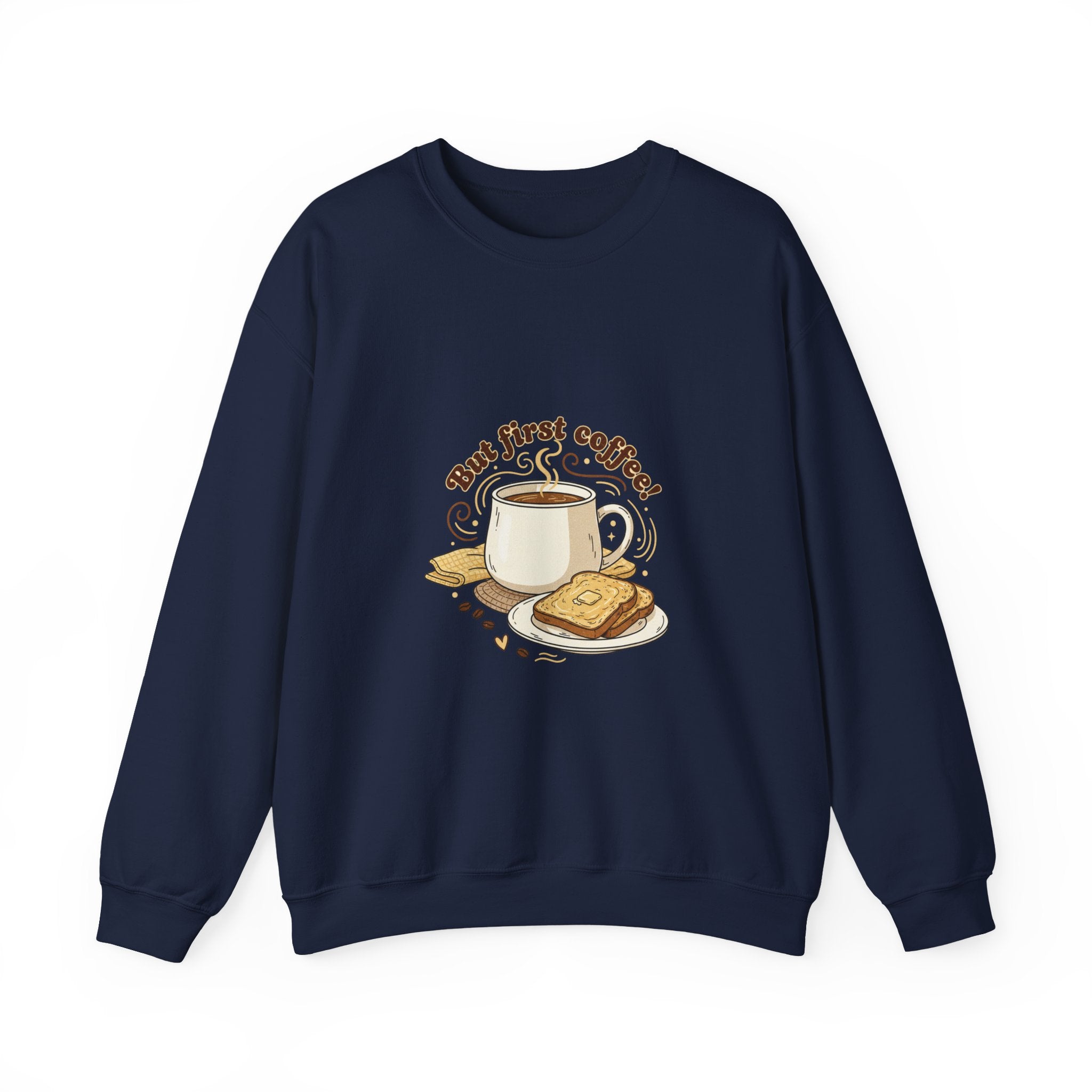But First Coffee sweatshirt | butter toast graphics, kawaii kitchen, coffee pun