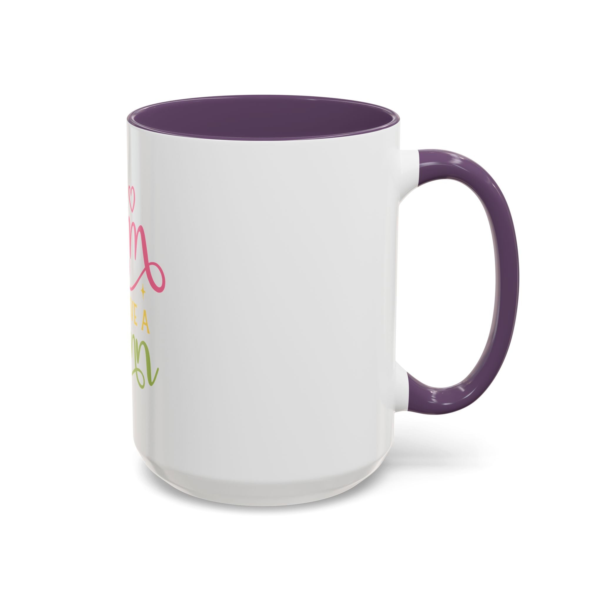 Too Glam To Give A Damn Accent Coffee Mug — Funny Pink & Green Script Ceramic Mug (11/15oz)