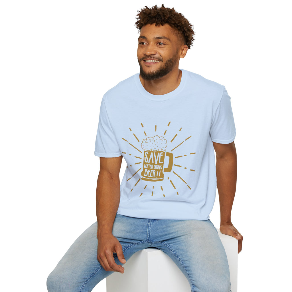 Save Water, Drink Beer T-Shirt — Funny Beer Mug Graphic Tee for Beer Lovers