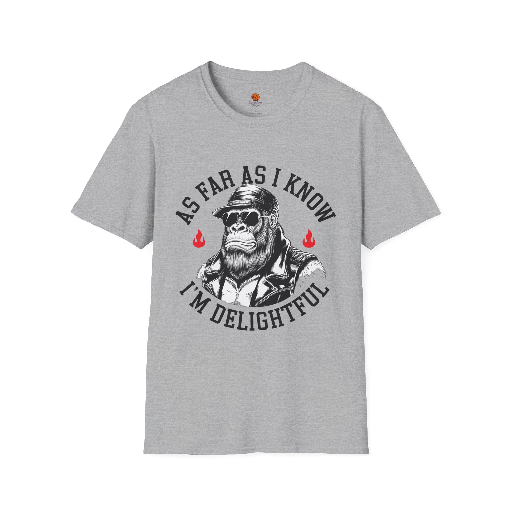 Delightful Ape Graphic T-Shirt — "As Far As I Know I'm Delightful" Vintage Monkey Tee