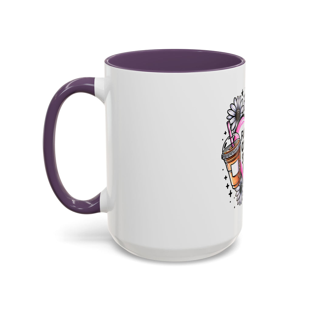 Fueled by Coffee & Smutty Books Mug — Floral Heart Coffee Cup (11/15oz)