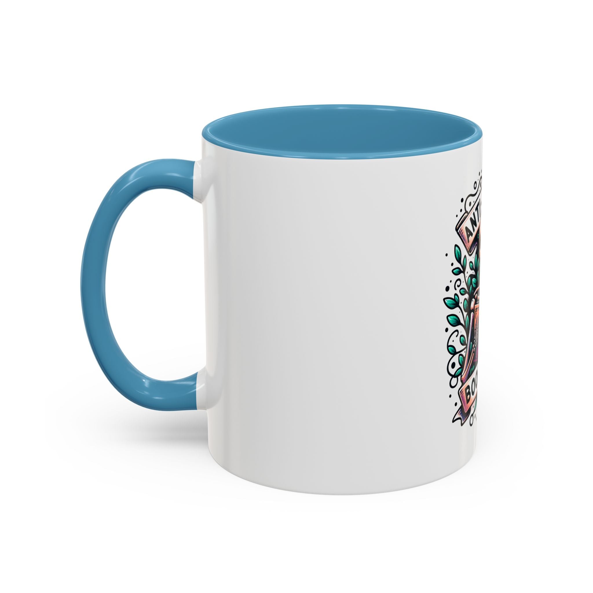 Accent Mug — "Anti-Social Book Club" Skull & Book Coffee Mug (11/15oz)