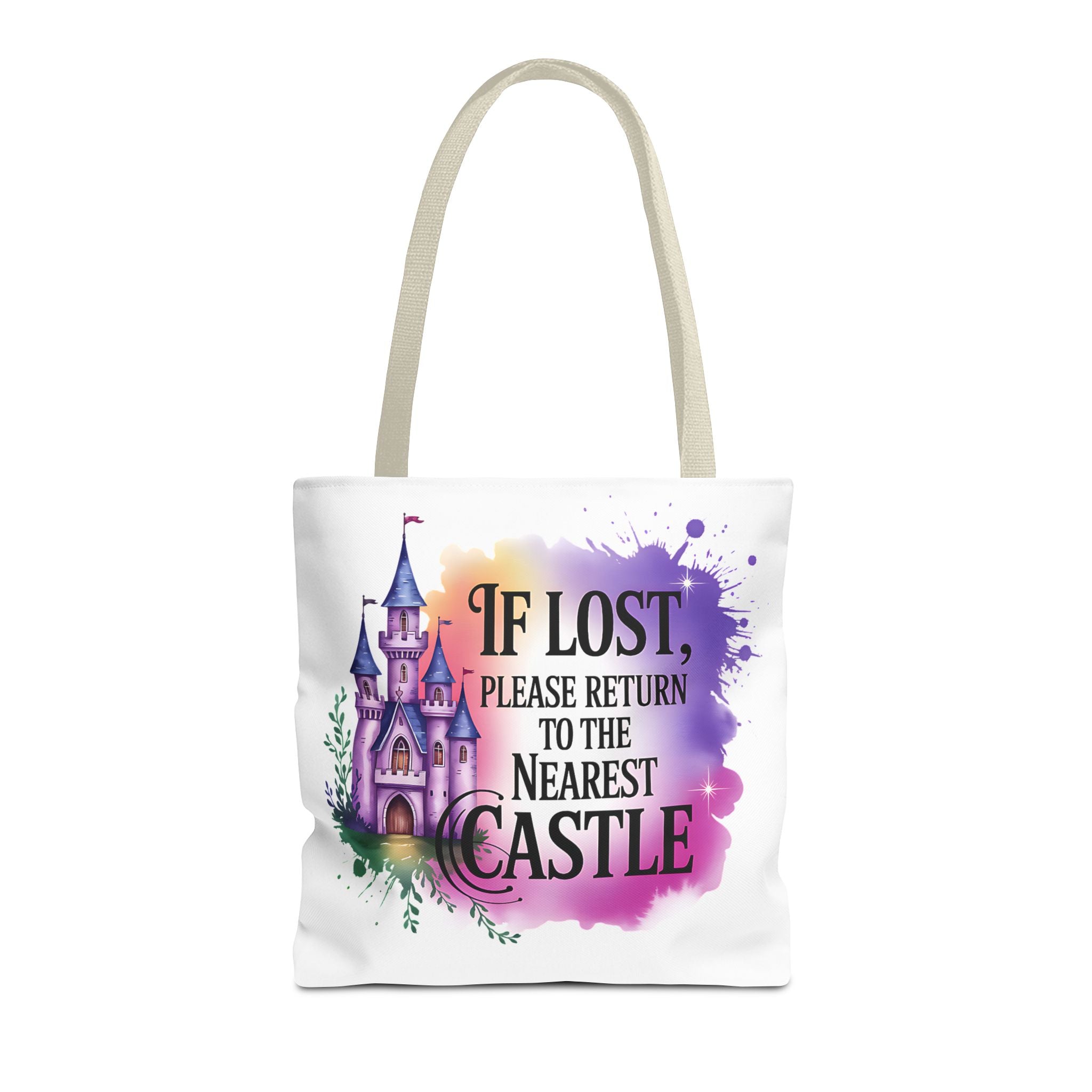Castle Quote Tote Bag – "If Lost Please Return to the Nearest Castle"
