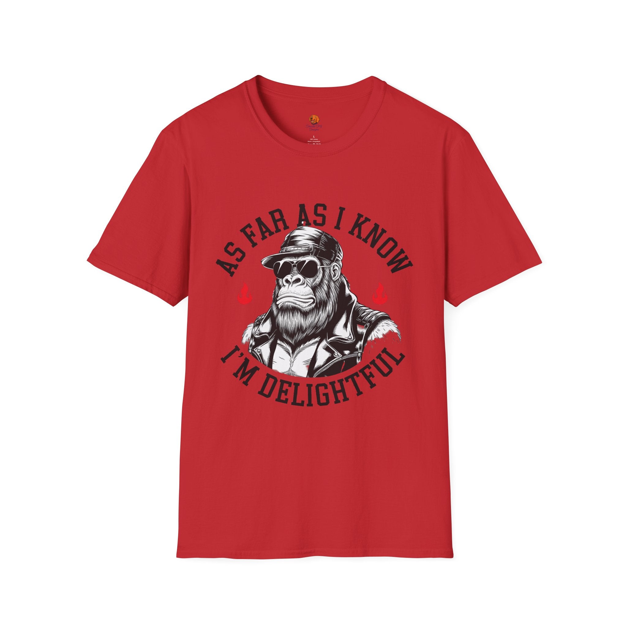 Delightful Ape Graphic T-Shirt — "As Far As I Know I'm Delightful" Vintage Monkey Tee