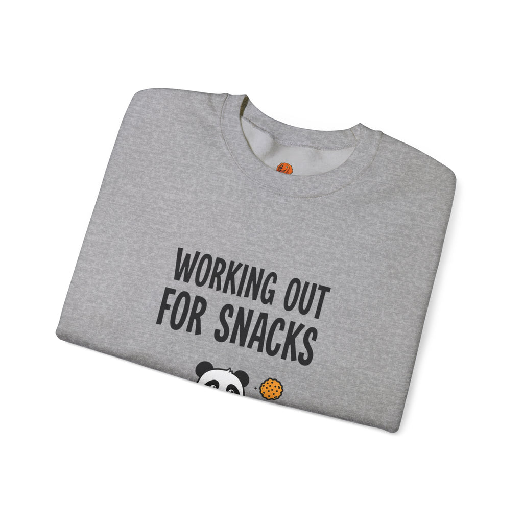 Sweatshirt — "Working Out for Snacks" Cute Panda Crewneck