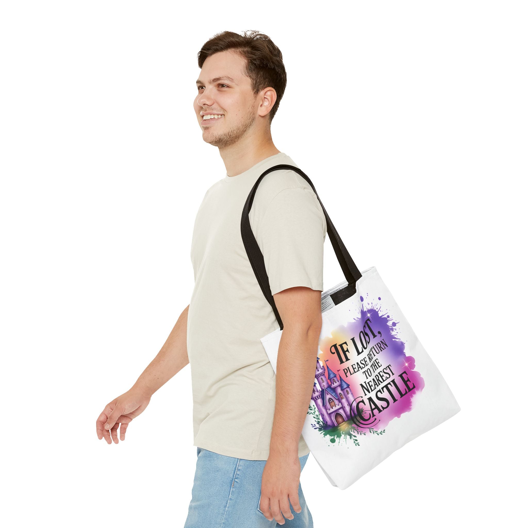 Castle Quote Tote Bag – "If Lost Please Return to the Nearest Castle"