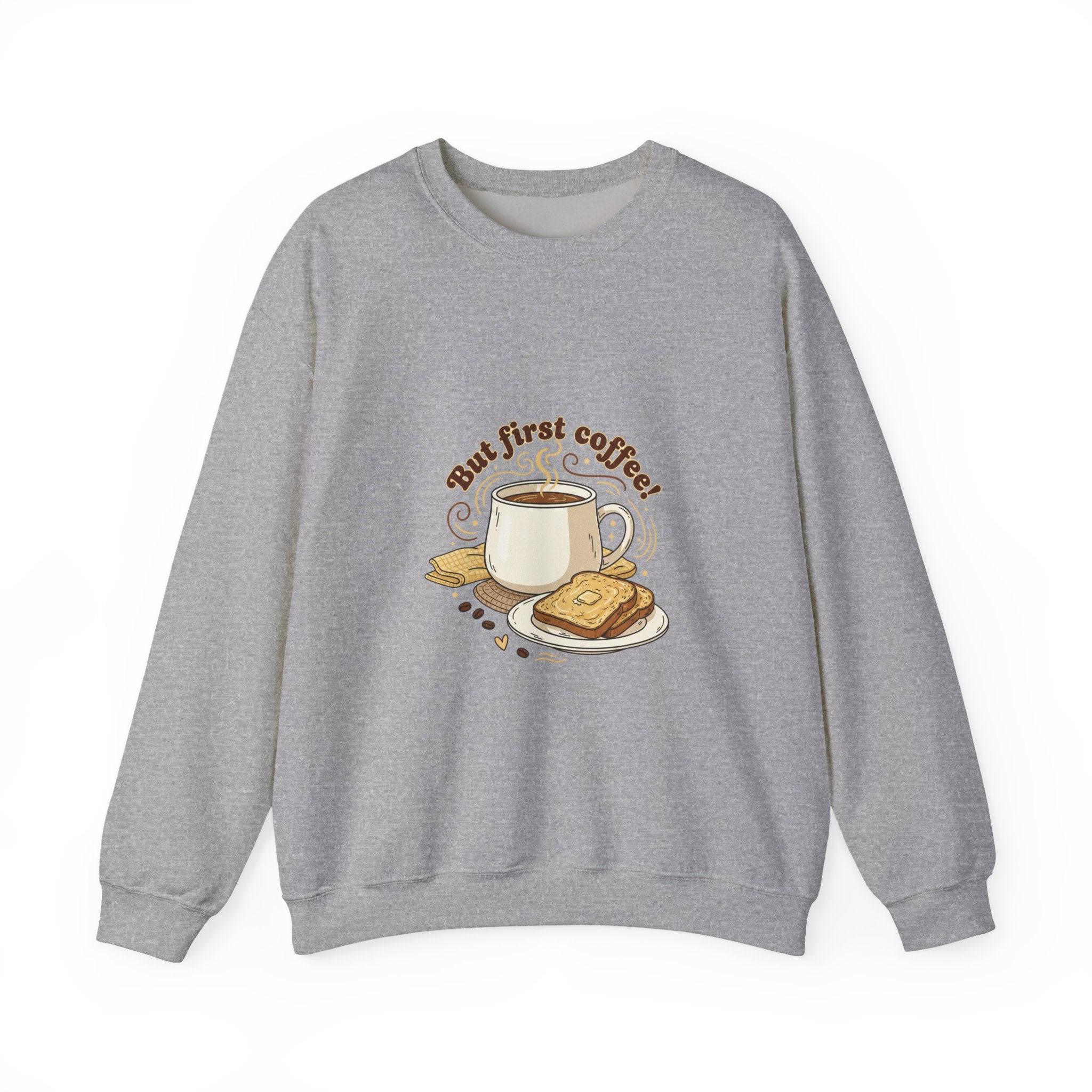 But First Coffee sweatshirt | butter toast graphics, kawaii kitchen, coffee pun