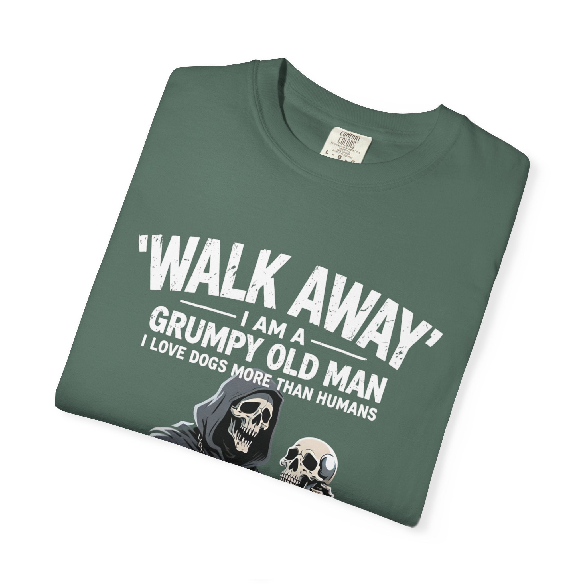 Grumpy Old Man T‑Shirt — “Walk Away I Am A Grumpy Old Man” Funny Skull Tee