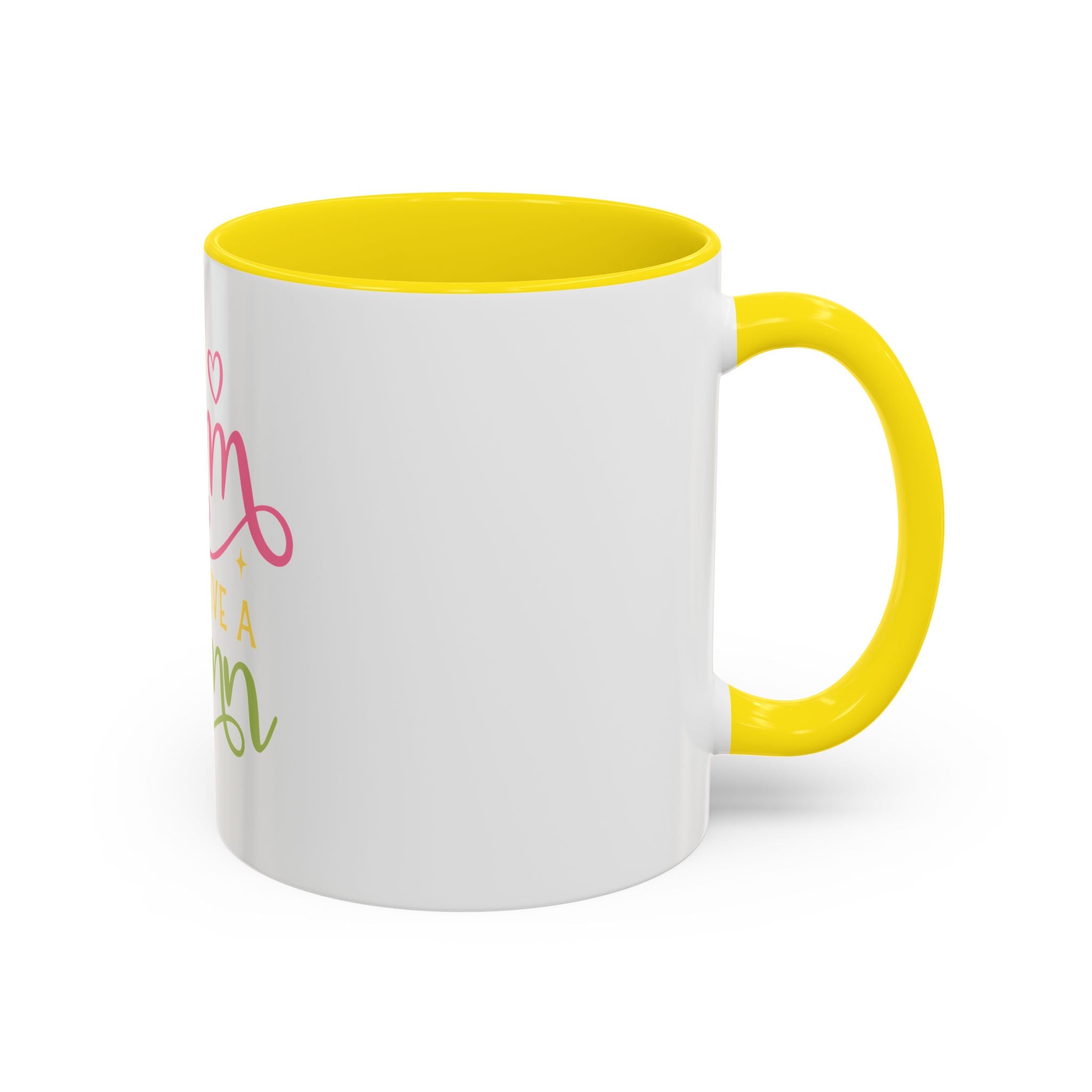 Too Glam To Give A Damn Accent Coffee Mug — Funny Pink & Green Script Ceramic Mug (11/15oz)