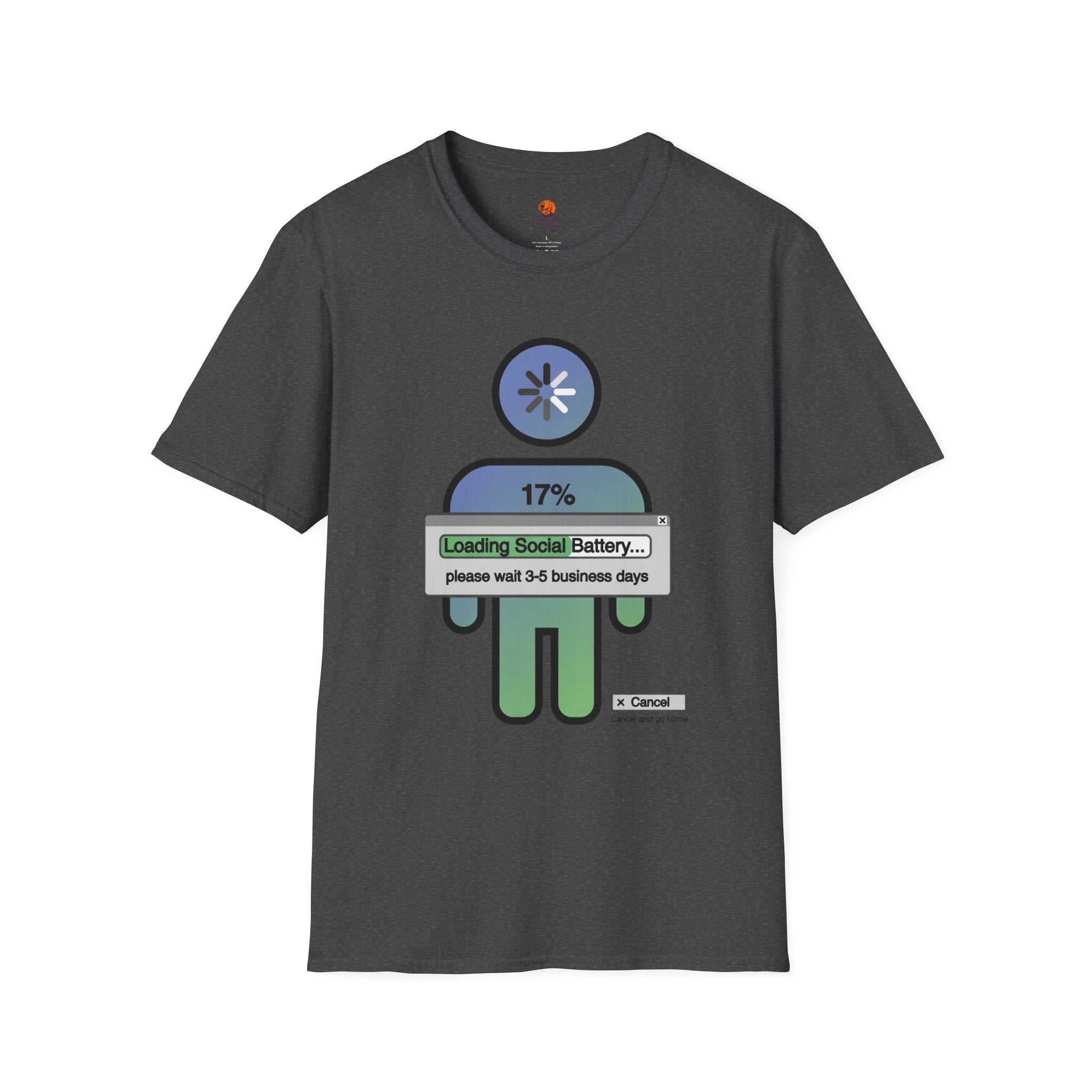 T‑Shirt — "Loading Social Battery 17%" Recovery Graphic Tee