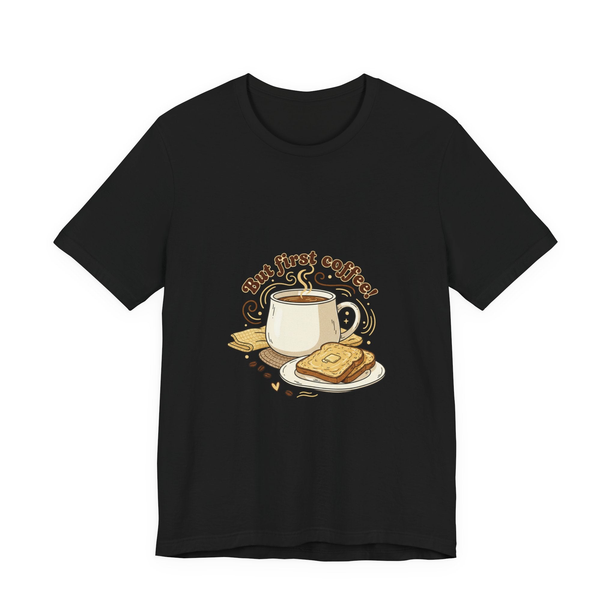 But First Coffee Tee | butter toast graphics, kawaii kitchen