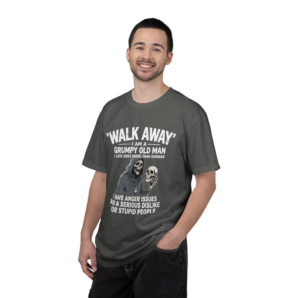 Grumpy Old Man T‑Shirt — “Walk Away I Am A Grumpy Old Man” Funny Skull Tee