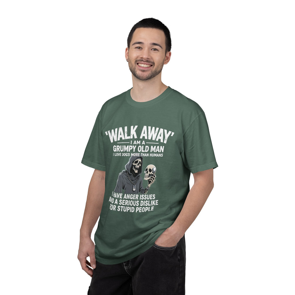 Grumpy Old Man T‑Shirt — “Walk Away I Am A Grumpy Old Man” Funny Skull Tee