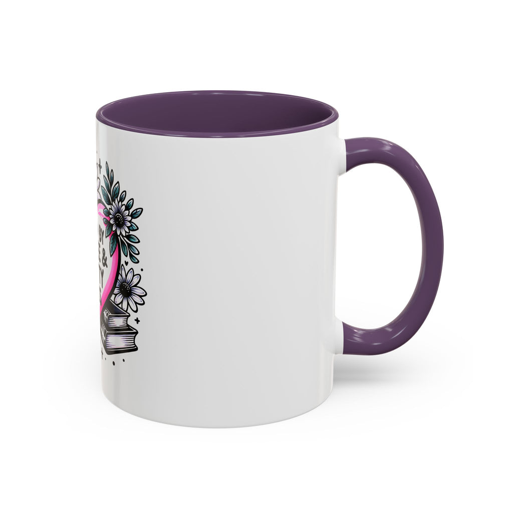 Fueled by Coffee & Smutty Books Mug — Floral Heart Coffee Cup (11/15oz)