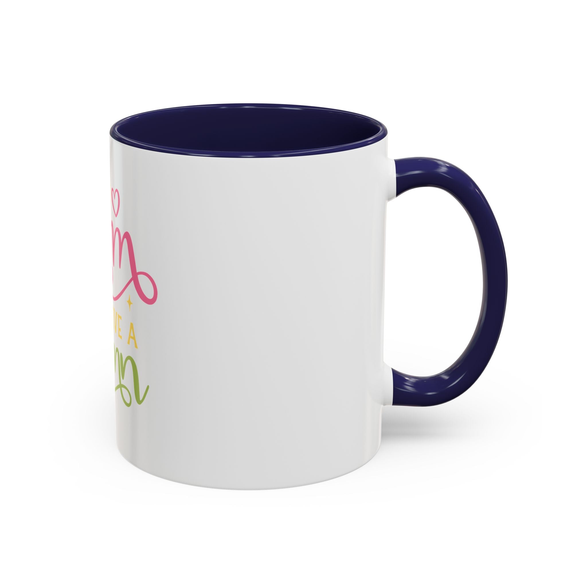 Too Glam To Give A Damn Accent Coffee Mug — Funny Pink & Green Script Ceramic Mug (11/15oz)