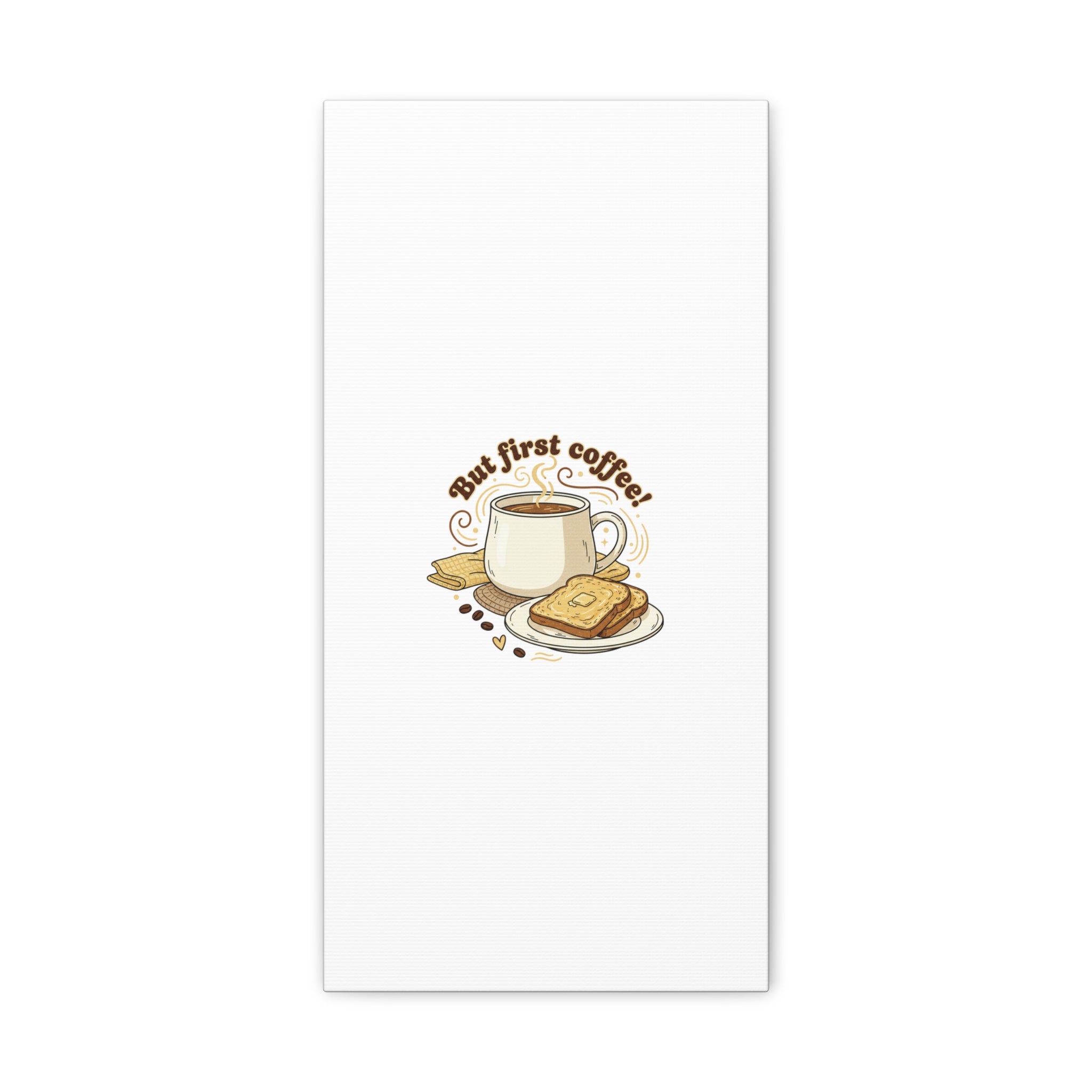 But First Coffee! Canvas, cafe-inspired breakfast art, kawaii kitchen decor