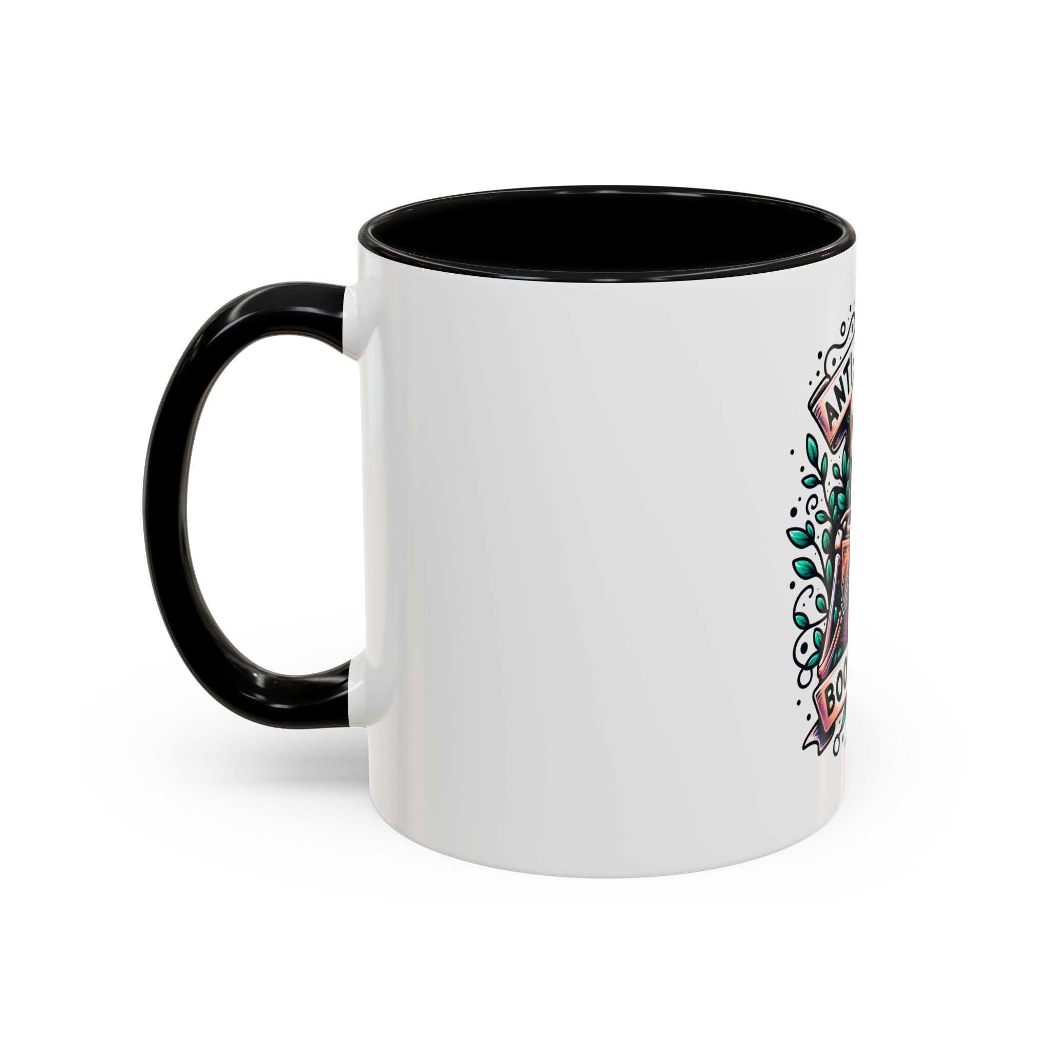 Accent Mug — "Anti-Social Book Club" Skull & Book Coffee Mug (11/15oz)