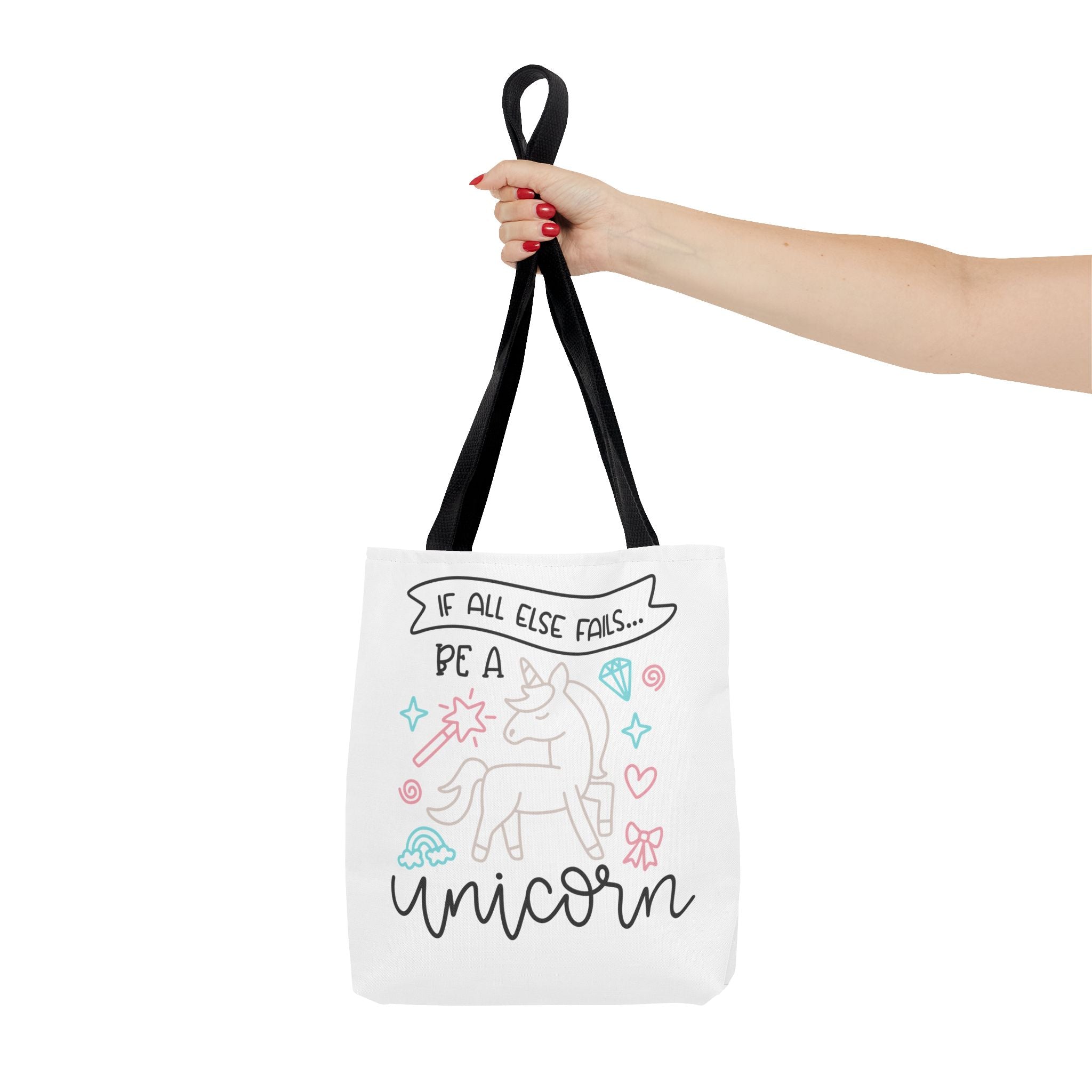 Unicorn Tote Bag — "If All Else Fails... Be a Unicorn" Cute Pastel Shopper