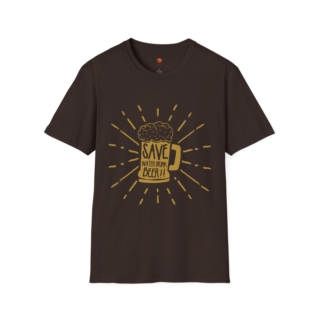 Save Water, Drink Beer T-Shirt — Funny Beer Mug Graphic Tee for Beer Lovers